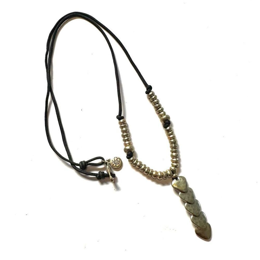 Bella Uno gold tone long heart pendant necklace